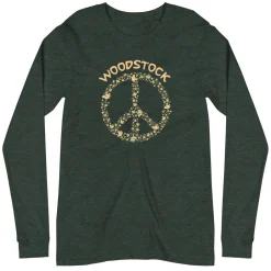 Outlet Woodstock Peace Adult Long Sleeve T-Shirt Woodstock | Long Sleeve T-Shirts