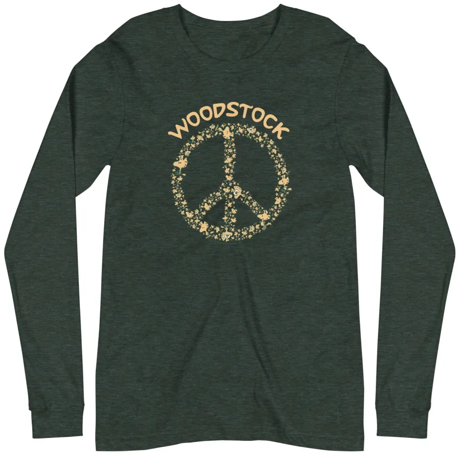 Outlet Woodstock Peace Adult Long Sleeve T-Shirt Woodstock | Long Sleeve T-Shirts