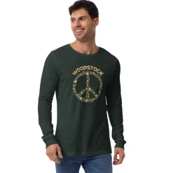 Outlet Woodstock Peace Adult Long Sleeve T-Shirt Woodstock | Long Sleeve T-Shirts