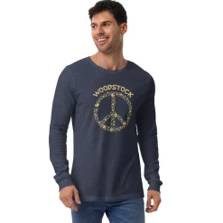 Outlet Woodstock Peace Adult Long Sleeve T-Shirt Woodstock | Long Sleeve T-Shirts