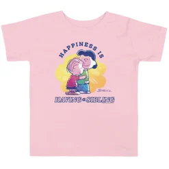 Fashion 75 Years of Happiness Is Having A Sibling Toddler T-Shirt Kids Lucy Van Pelt | Linus Van Pelt